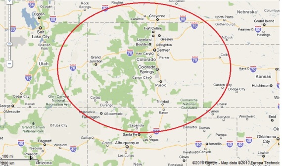 Figure 4. Map of Colorado